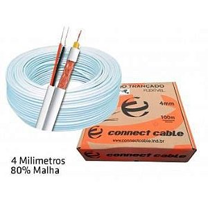 Cabo CFTV Connect Cable 100M 4MM 80% Malha