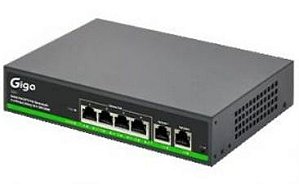 Switch CFTV Ativo 4 POE + 2 UPLINK 78W GS0245 GIGA