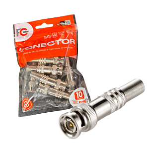 Kit com 10 Conectores BNC Com Mola FC