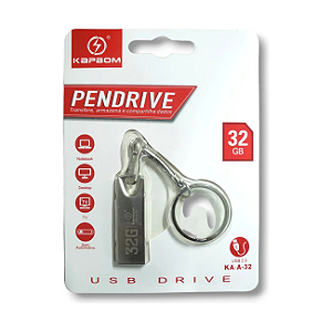 Pen Drive 32gb Alta Velocidade USB Metal Chaveiro Kapbom