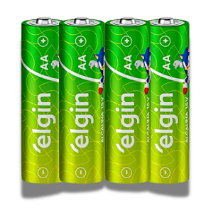 PILHA AA ALCALINA ELGIN BLISTER COM 4 UN