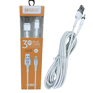 CABO TIPO IPHONE TURBO RUSH 3M  HREBOS HS-252