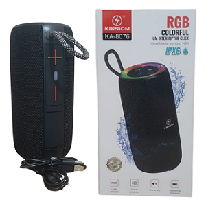 CAIXA DE SOM BLUETOOTH KAPBOM KA-8076 LED RGB 10W