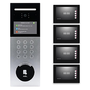 Kit Video Porteiro Condominium 16 APP + 4 monitores AGL