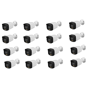 Kit Com 16 Câmeras Bullet Full Color 1080P 2MP 2.8MM