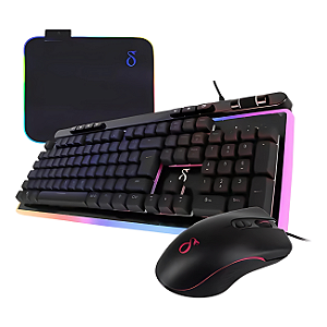 Kit Teclado, Mouse e Mousepad Gamer RGB Aitek DELTA-VK0301