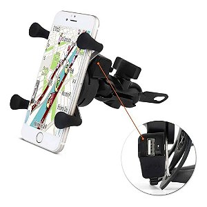 Suporte de Celular para Moto com Carregador