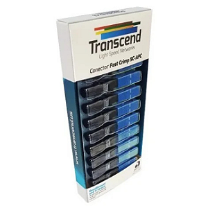 Kit 10un Conector Reutilizável Fibra sc-upc Azul Transcend