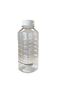 FRASCO TRANSPARENTE QUADRADO 500 ML COM TAMPA