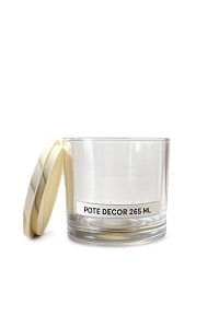 POTE DECOR 265 ML COM TAMPA DE MADEIRA
