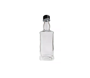 200 UN. MINI GARRAFA DE VIDRO QUADRADA 50 ML FECHAMENTO ROSCA COM TAMPA
