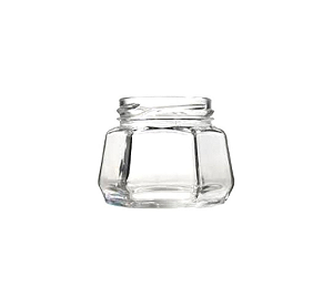 300 UN. POTE DE VIDRO SEXTAVADO 170 ML C/ TAMPA E LACRE