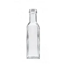 240 UN. GARRAFA DE VIDRO AZ QUADRADA 250 ML FECHAMENTO ROSCA E LACRE TRANSPARENTE