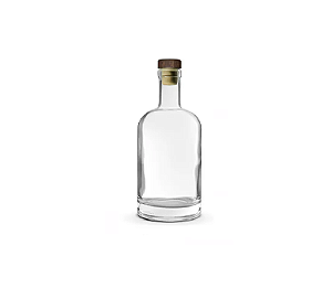 200 UN. GARRAFA DE VIDRO GABRIELA 375 ML FECHAMENTO ROLHA E LACRE TRANSPARENTE