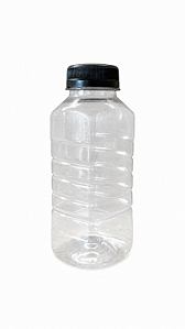 60 UN. FRASCO TRANSPARENTE QUADRADO 300 ML COM TAMPA