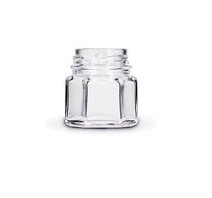 272 UN. POTE DE VIDRO 40 ML SEXTAVADO COM TAMPA E LACRE