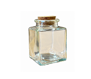 10 UN. POTE DE VIDRO QUADRADO 60 ML COM ROLHA CORTIÇA
