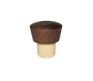 10 UN. ROLHA CABEÇA DE MADEIRA MODELO CONICA 22,5 MM