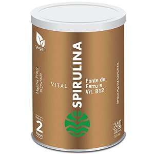 Vital Spirulina - Suplemento de Ferro e Vitamina B12 - 240 cápsulas