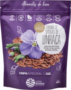 Farinha De Sementes De Linhaça Dourada 100% Integral - 500g - VITAL ÂTMAN