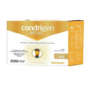 Condrigen Artro - Colágeno Tipo I +  II + Cúrcuma + Vitaminas - Sabor Frutas Amarelas 30 Sachês - Maxinutri
