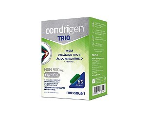 Condrigen Trio - Colágeno Tipo II + Ácido Hialurônico + Metilsulfonilmetano  - 60 cápsulas - Maxinutri