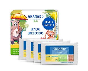 Kit Lenços Umedecidos Bebê Tradiiconal | Pague 3 Leve 4 | Granado