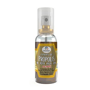 Extrato Própolis Mel, Menta, Malva e Romã - Spray 30ml - Apisvida