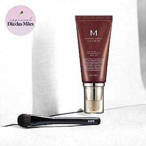 Mãe Make up - BBCream Perfect Cover 50ml - Cor Beige No.13 - Missha + Pincel para Base e Corretivo BR002 - Klasme