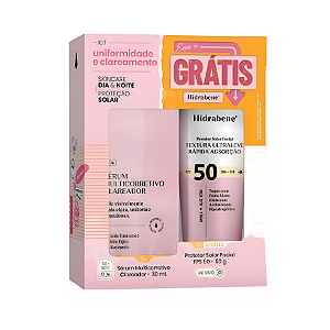Kit Sérum Multicorretivo Clareador 30ml + Protetor Solar FPS50 UVA+UVB 50g - Hidrabene