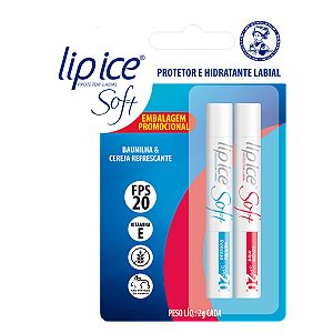 Pack Lip Ice Soft Slim FPS20/Vit E - Baunilha+Cereja -Rohto