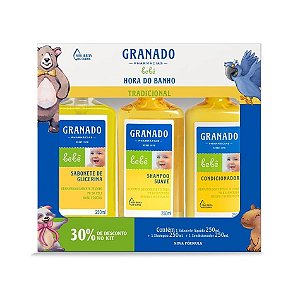 Kit Bebê Hora do Banho Tradicional Sh + Cond + Sab - Granado