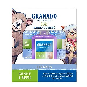 Kit Sabonete + 2 Refil Bebê Lavanda - Granado