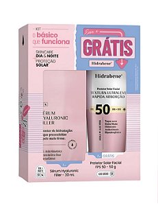 Kit Hidrabene Serum Hyaluronic Filler 30 ml + Protetor Solar FPS50 Facial 50g