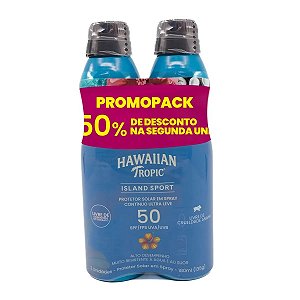 Kit Protetor Solar Em Spray Hawaiian Tropic Island Sport Fps50 180ml 2 Unidades