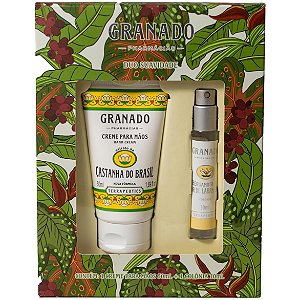 Kit Presente Granado | Creme Mãos Castanha 50ml + Colônia Bergamota e Flor de Laranjeira 10ml