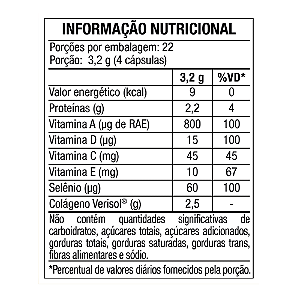 Colágeno Hidrolisado DermUp Verisol® 90 Cápsulas - Maxinutri