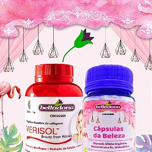 Kit Verisol + Cáps da Beleza com Glycoxil, Silício Orgân., Ác. Hialurônico e Resveratrol