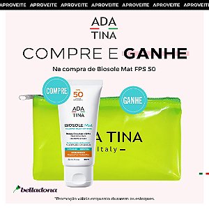 Protetor Solar Antioleosidade Ada Tina 7 em 1 Biosole Mat FPS 50 40ml + Brinde Necessaire Neon