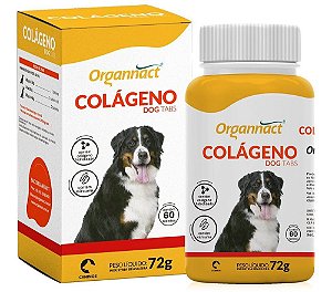 Suplemento Aminoácido Mineral de Colágeno Dog Tabs - 60 Tabletes 72g - Organnact