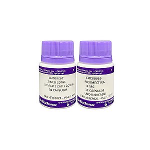 Zinco 20mg 30 cápsulas + Ivermectina 6mg 12 cápsulas - Kit