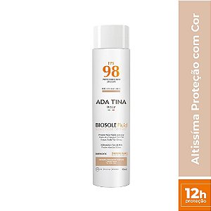 Protetor Solar 12HS Fluido Com Cor Biosole Fluid Sun Color Defense FPS 98 - Cor Médio Escuro - 40ml - Ada Tina