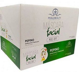 BOX - MÁSCARA FACIAL BISNAGA PHALLEBEAUTY - PEPINO C/12 PEÇAS