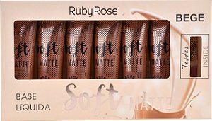 BOX - BASE RUBY ROSE SOFT MATTE C/ 6 PEÇAS + PROVADOR