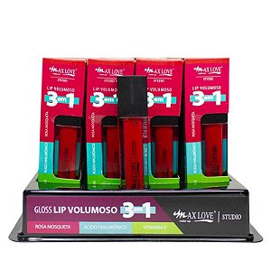 BOX - GLOSS LIP VOLUMOSO MAX LOVE 3 EM 1 C/ 32 PEÇAS - COR  304