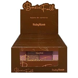 BOX - PALETA DE SOMBRAS BASIC FALL RUBY ROSE - HB-F527 - C/12 PÇS.