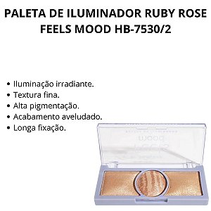 PALETA DE ILUMINADORES RUBY ROSE FEELS MOOD - HB-7530 COR 02