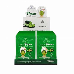 BOX - MÁSCARA FACIAL SACHE PHÁLLEBEAUTY C/ 50 PEÇAS - PEPINO