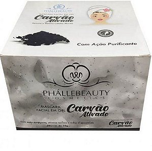 BOX - MÁSCARA FACIAL SACHE PHALLEBEAUTY C/ 50 PEÇAS - CARVÃO ATIVADO