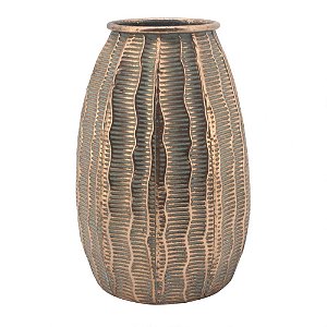 VASO DE METAL RUSTICO BRONZE